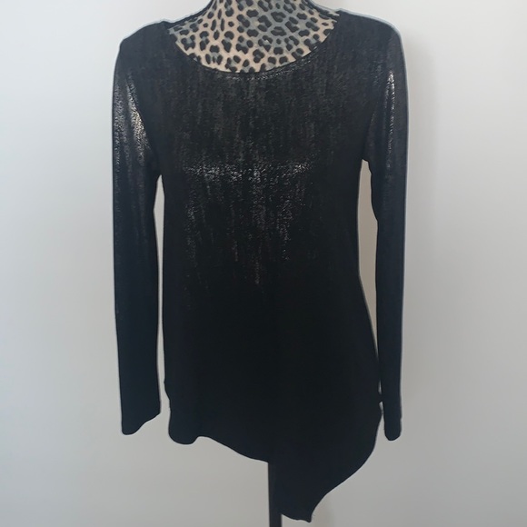 Karen Kane Metallic Asymmetric Tunic Top - Picture 2 of 7